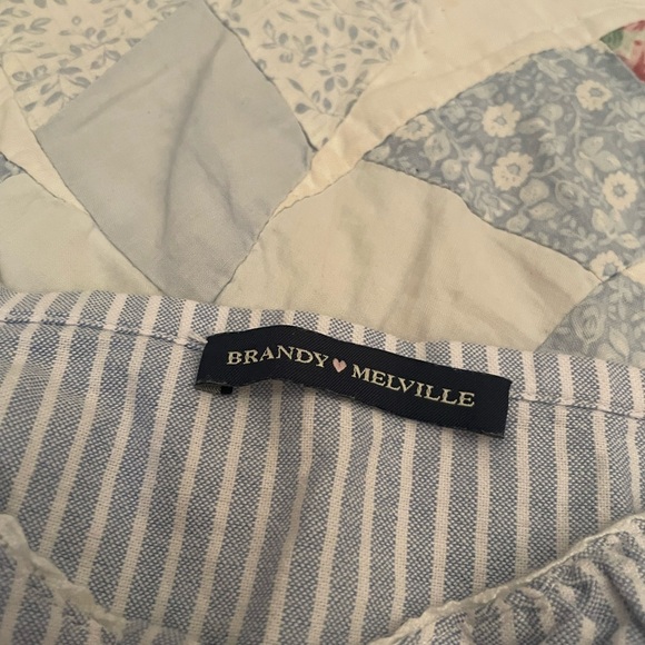 Brandy Melville Light Blue Striped Babydoll Top - Picture 3 of 3
